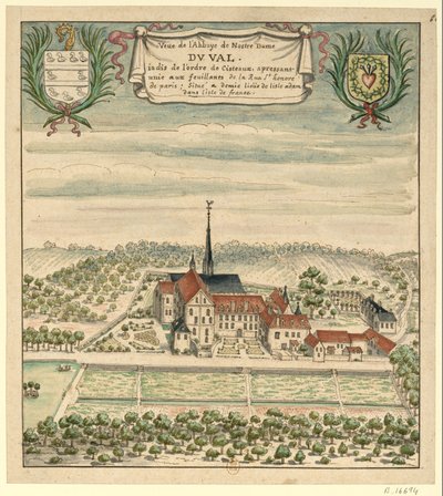 De abdij Notre-Dame du Val aan het begin van de XVIIIe eeuw (Val-d